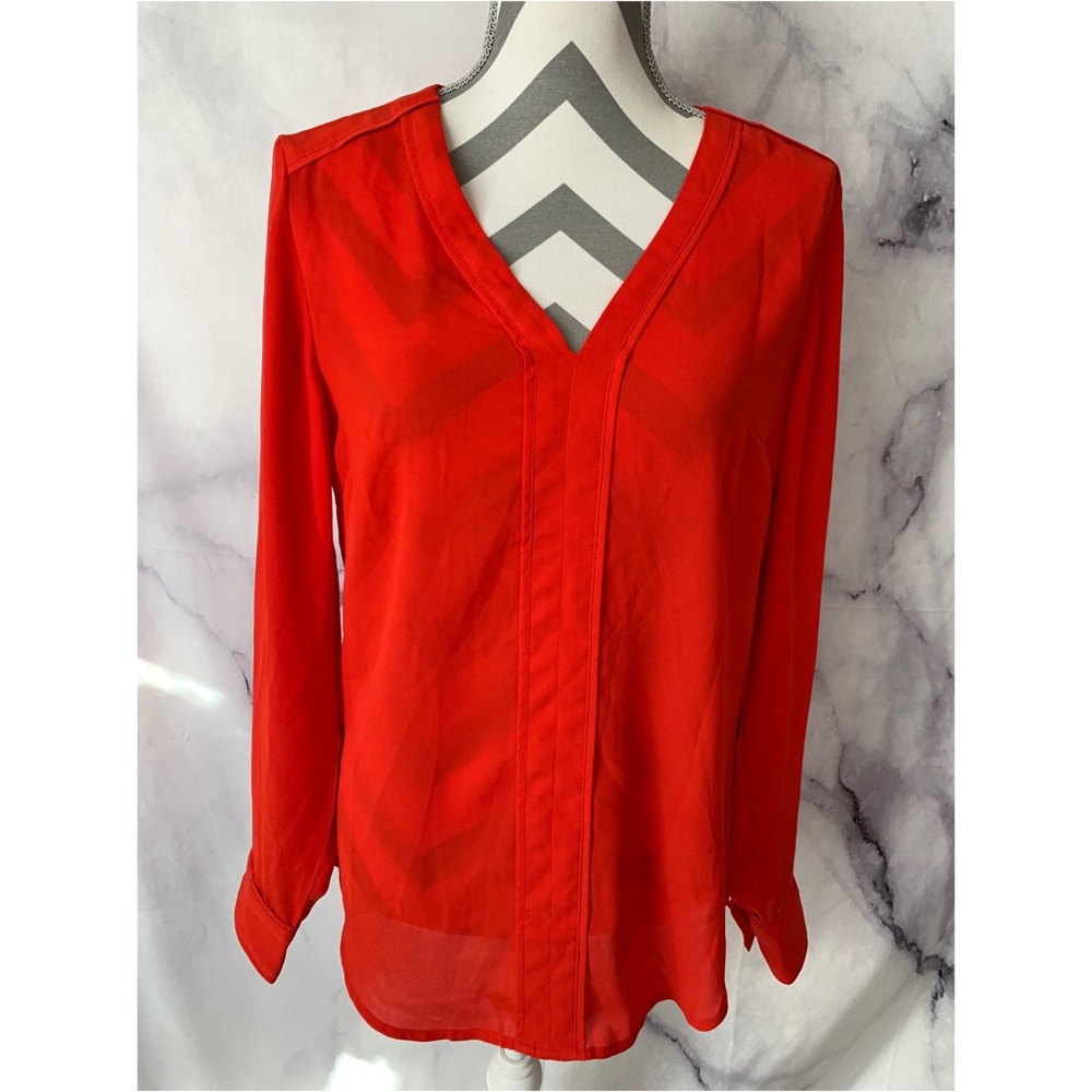 Banana republic red Vneck blouse Flowy loose